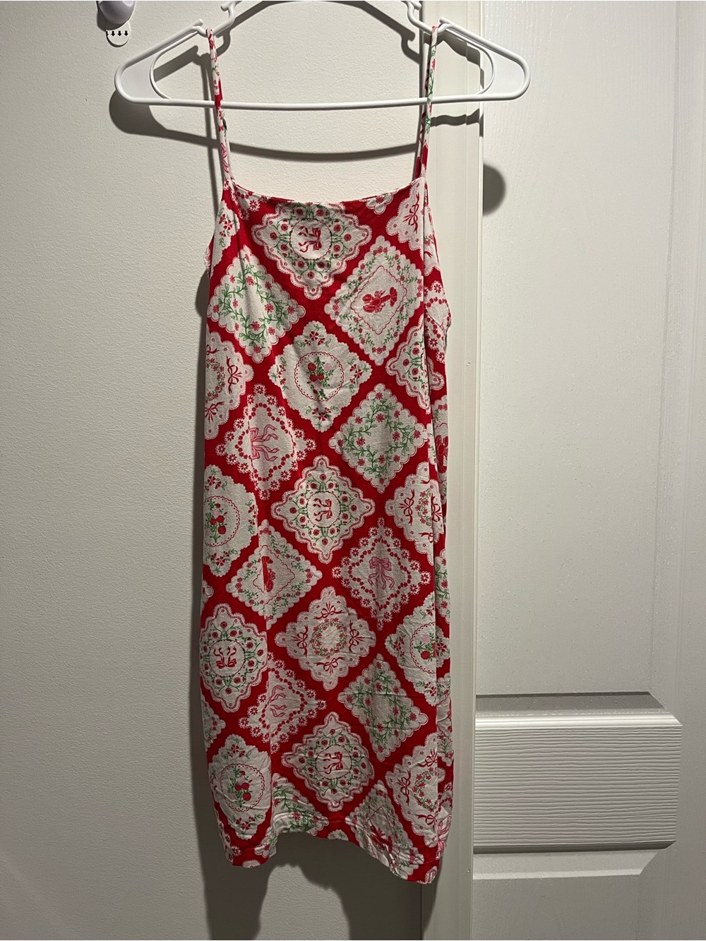 Monteau Coastal Tile Print Linen Mini Dress
